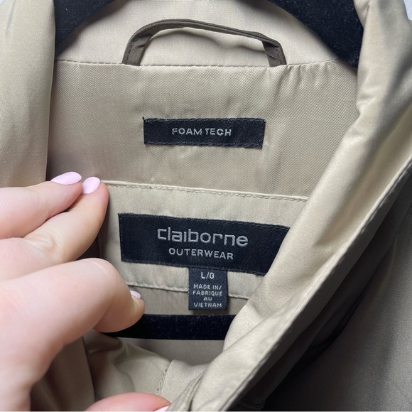 Liz claiborne Men's tan tech spring fisherman casual trench jacket in size L - Picture 3 of 9